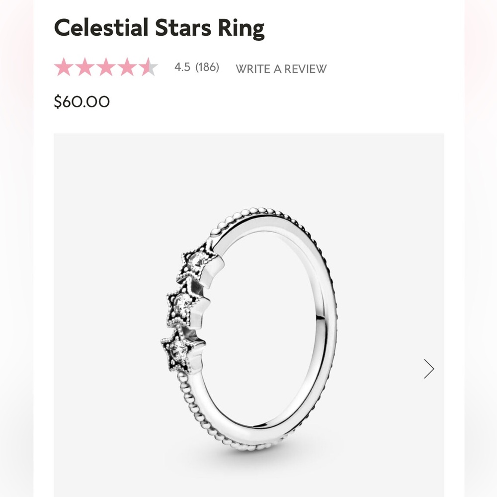 PANDORA Celestial Stars Ring Size 5